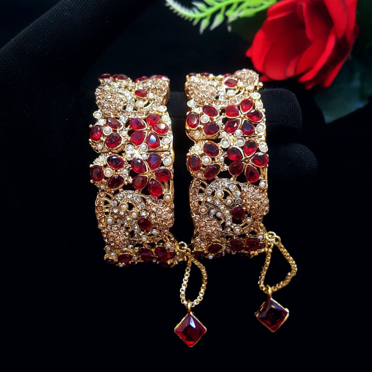 Royal Ruby Gold- Bangles – Handcrafted Luxury Bridal Jewelry