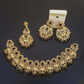 Luxury Black & Gold Choker Necklace Set with Earrings