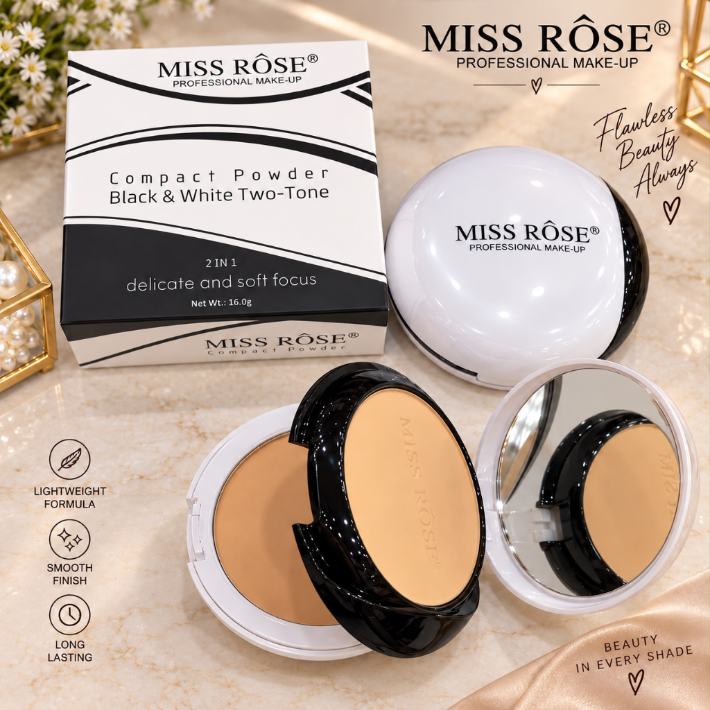 MISS RÔSE 2-in-1 Compact Powder – Smooth & Long-Lasting Finish 16g