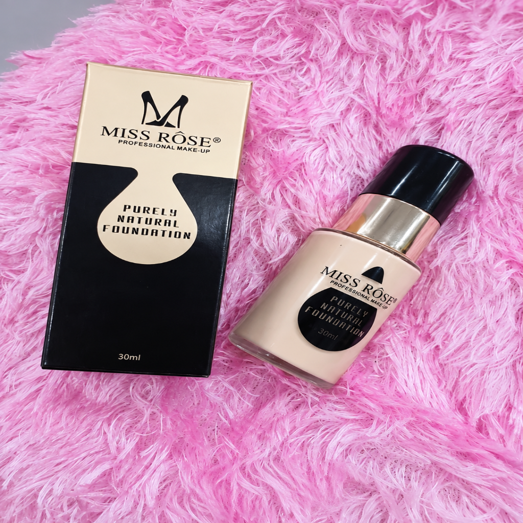 MISS RÔSE Purely Natural Foundation – Lightweight Liquid Foundation 30ml