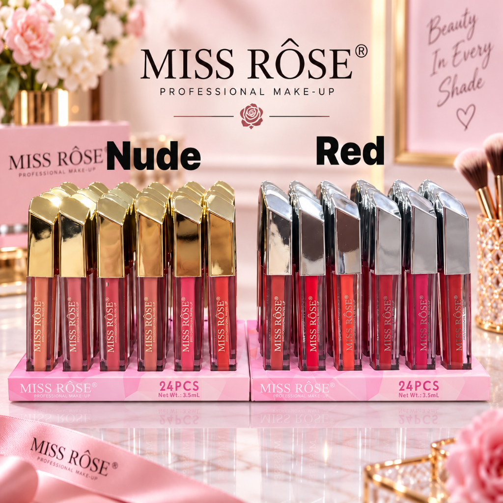 MISS RÔSE Lip Color – Nude & Red Shades 3.5ml