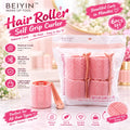 BEIYIN 6-Piece Self-Grip Hair Rollers - Pink Heatless Curlers