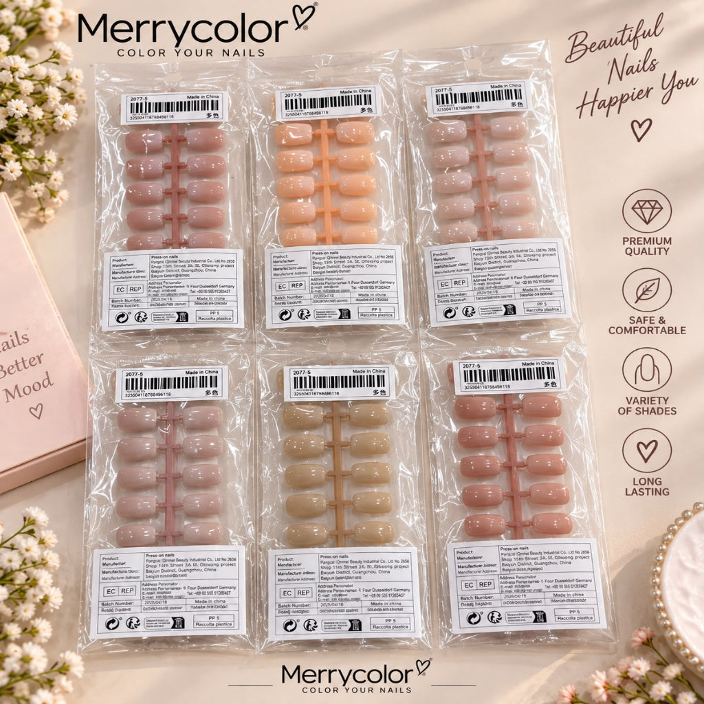 Merrycolor Press-On Nails – Elegant Nude & Neutral Nail Collection