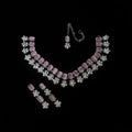 Blush Pink & Gold Plated Bridal Necklace Set – Kundan Jewelry with Earrings & Tikka