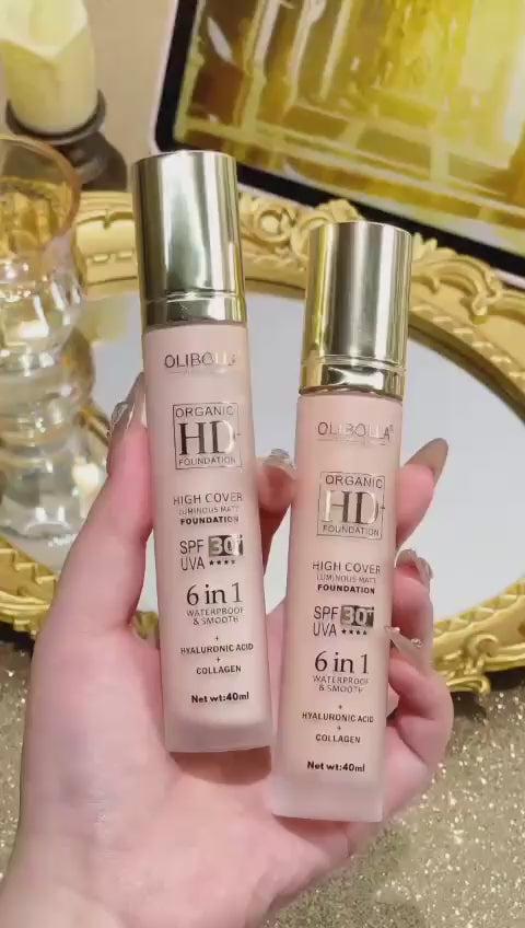OLIBOULA Organic HD Foundation – 6-in-1 High Cover SPF 30